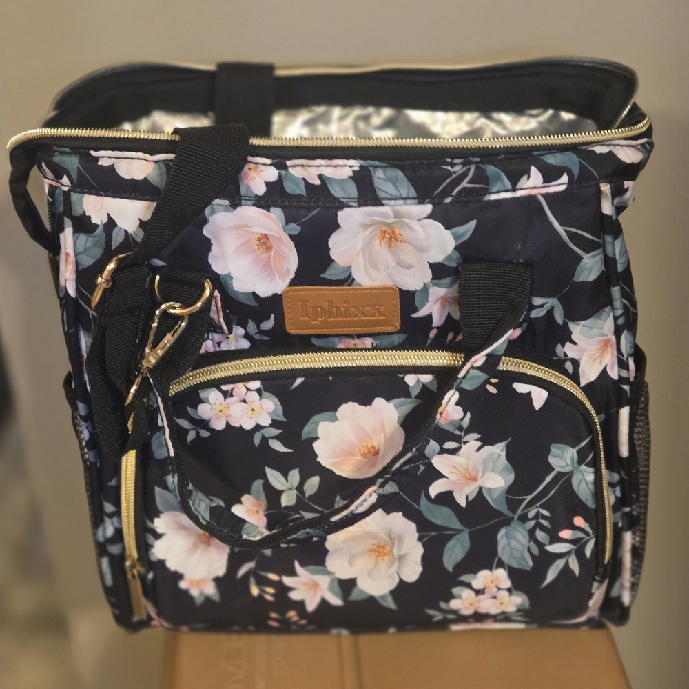 Floral Black Tote Bag
